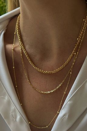 گردنبند جواهر طلائی زنانه پوشش لاکی Trendy Butik - کد 876759361