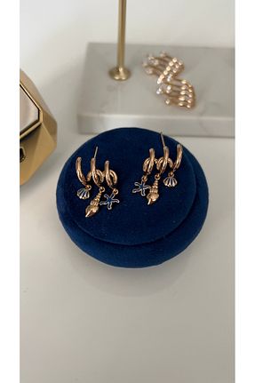گوشواره جواهر طلائی رودیوم SU PERİSİ TAKI BİJUTERİ - کد 892278293