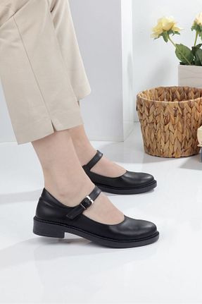 کفش لوفر مشکی زنانه چرم مصنوعی Hanımsoller - کد 891229058