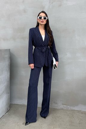ست بالاتنه و پائین تنه سرمه ای زنانه بافتنی msm fashion - کد 783492408