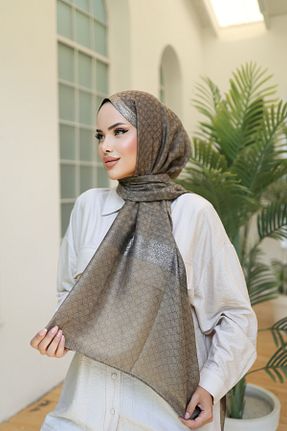 شال طلائی زنانه ابریشم Arwella - کد 891243871
