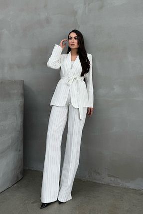 ست بالاتنه و پائین تنه سفید زنانه بافتنی msm fashion - کد 800745400