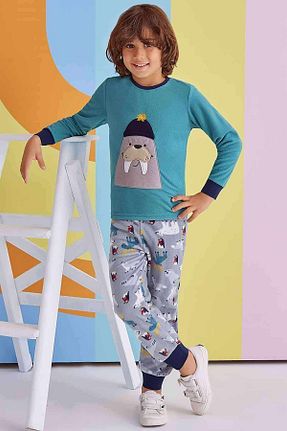 ست لباس راحتی فیروزه ای بچه گانه ساده Rolypoly - کد 4134139