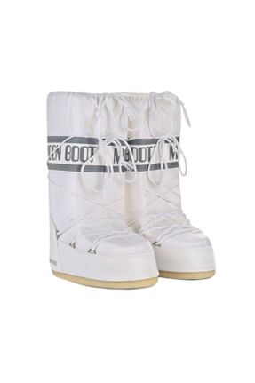 بوت برفی سفید زنانه چرم خالص Moon Boot - کد 865461174