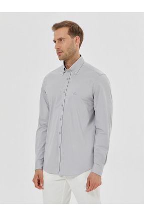 پیراهن طوسی مردانه ریلکس فیت Karaca - کد 828936784