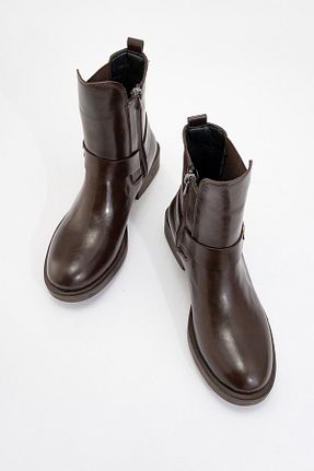 بوت / نیم بوت قهوه ای زنانه چرم مصنوعی luvishoes - کد 891373517
