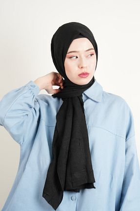 شال مشکی زنانه پنبه ای 03KIZKULESITEKS - کد 891371158
