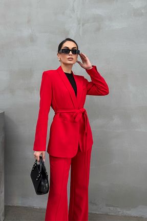 ست بالاتنه و پائین تنه قرمز زنانه بافتنی msm fashion - کد 824947038