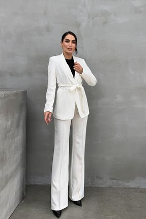 ست بالاتنه و پائین تنه سفید زنانه بافتنی msm fashion - کد 817007184