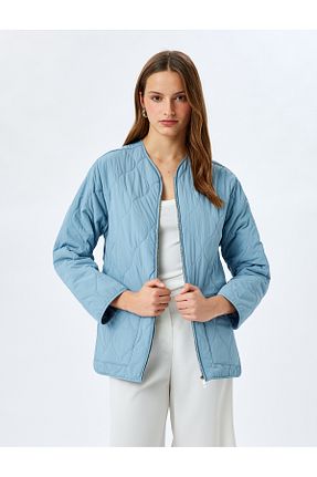 کاپشن آبی زنانه اورسایز Koton - کد 891407577