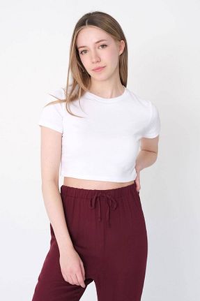 تیشرت سفید زنانه رگولار Addax - کد 680075690