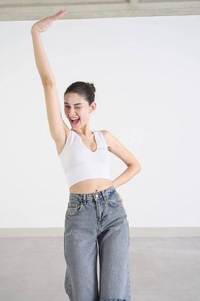 بلوز سفید زنانه ساده Addax - کد 769853434