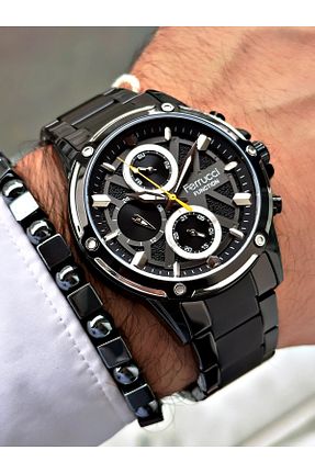 ساعت مچی مشکی مردانه 45 میلی متر Ferrucci - کد 891416707