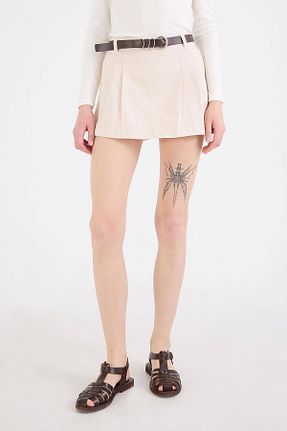 شلوارک و برمودا بژ زنانه فاق بلند Addax - کد 820204990