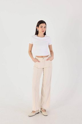 تیشرت سفید زنانه اسلیم فیت Addax - کد 814446091