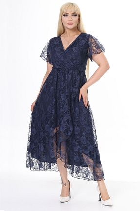 لباس سایز بزرگ سرمه ای زنانه پلی اورتان modayız - کد 771842200