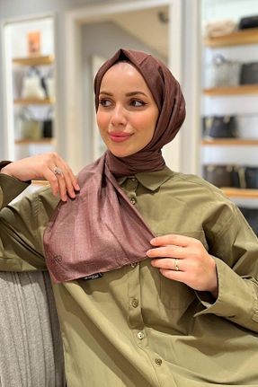شال قهوه ای زنانه پنبه ای Armine - کد 855986513