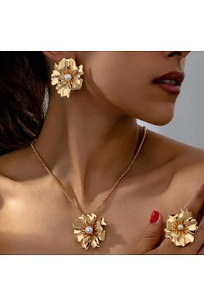 ست استیل طلائی زنانه روکش طلا SE Jewellery - کد 891432698