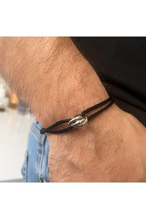 دستبند نقره مشکی مردانه 925 عیار simurg jewellery - کد 891431755