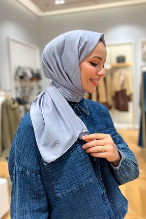 شال آبی زنانه پنبه ای Armine - کد 855986520
