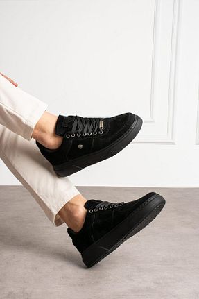 کفش اسنیکر مشکی مردانه بند دار L.A Polo - کد 891491986