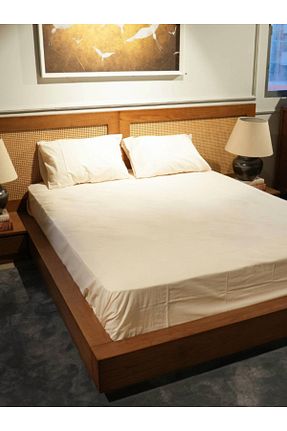 ست ملحفه دونفره نباتی پنبه ای Home - کد 891501588