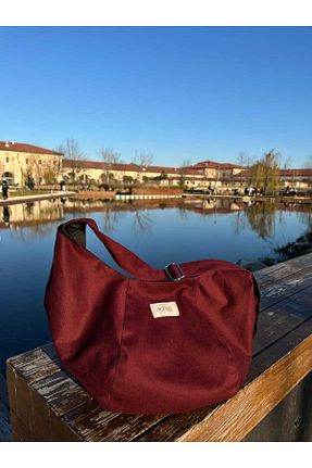 کیف دوشی زرشکی زنانه پارچه ای RONASBAG - کد 893748796