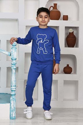 ست بالاتنه و پائین تنه آبی بچه گانه بافت relax kids - کد 892412176