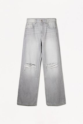 شلوار جین طوسی زنانه رگولار Bershka - کد 891522550