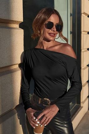 بلوز مشکی زنانه ساده Mossta - کد 891535961