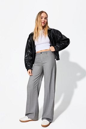 شلوار طوسی زنانه پلی استر Bershka - کد 891522395