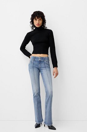 شلوار جین آبی زنانه رگولار Bershka - کد 891522870