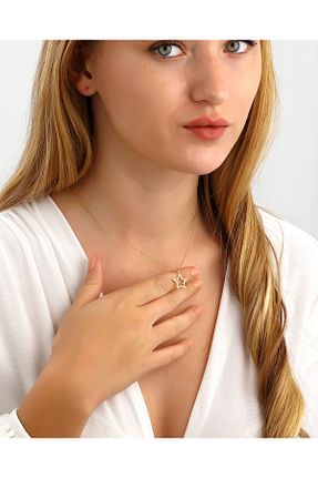 گردنبند نقره طلائی زنانه 925 عیار MEKS PRIVE - کد 891523177
