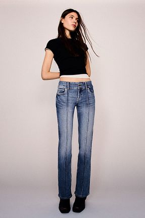 شلوار جین آبی زنانه رگولار Bershka - کد 891522870