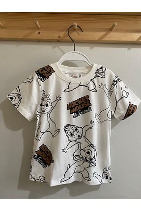 تیشرت سفید بچه گانه یقه دوچرخه minibambi - کد 812373539