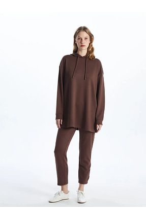 سوئیشرت قهوه ای زنانه چاپی LC Waikiki - کد 892525292
