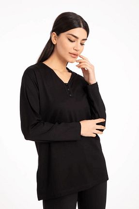 بلوز مشکی زنانه ساده Rüya - کد 40266972