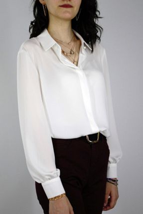 پیراهن سفید زنانه رگولار CELAL ETEM - کد 117269262