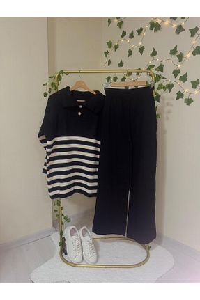 ست بالاتنه و پائین تنه مشکی زنانه رگولار MACMODA - کد 891566842