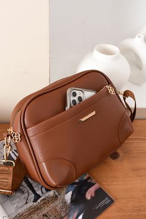 کیف دوشی قهوه ای زنانه چرم مصنوعی İAMBTŞY - کد 891588130
