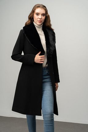 پالتو پشمی مشکی زنانه رگولار Olcay - کد 845523905
