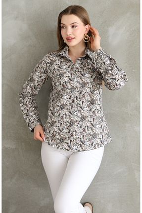 پیراهن قهوه ای زنانه رگولار SİA LESS - کد 891593552