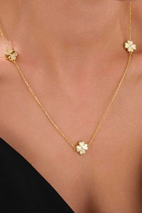 گردنبند نقره طلائی زنانه 925 عیار AcestesDesign - کد 891603973