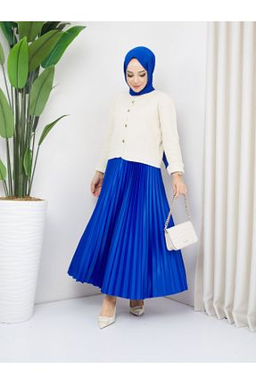 دامن آبی زنانه پارچه ALYAM BUTİK - کد 891629691
