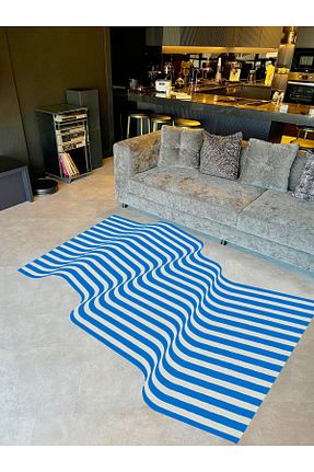 فرش آبی قابل شستشو Rugs Modern Halı - کد 891219377