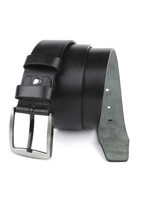 کمربند مشکی مردانه چرم خالص LUGMO - کد 40779740