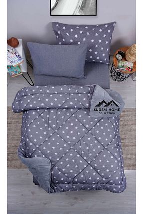 ست لحاف و روکش لحاف و روکش بالش طوسی کش دار Sudemhome - کد 838184940