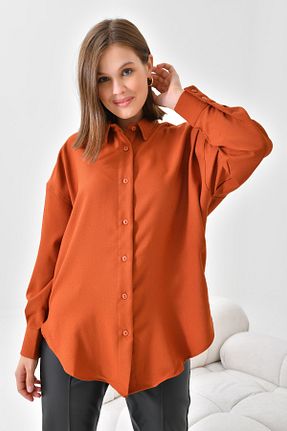 پیراهن نارنجی زنانه اورسایز Suffy - کد 891656022