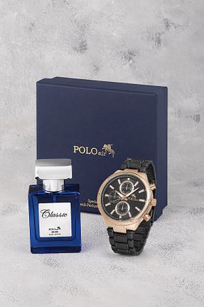 ست ساعت مچی مشکی مردانه فلزی polo air - کد 891700414