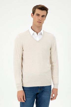 پلیور بژ مردانه ساده U.S. Polo Assn. - کد 891700983